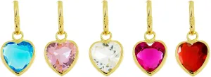 14K Genuine Solid Gold Heart Shaped Multicolored Cubic Zirconia Pendant - Elegant Jewelry for Women, 14K Gold Pendant for Necklaces & Bracelets, Stunning Gold Heart Charm