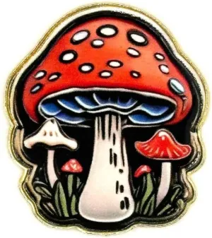 1.5"" Mushroom Enamel Lapel Pin Jewelry | Mushroom Brooches Pins for Backpacks Women Men | Mushroom Brooch Pin Button Buttons