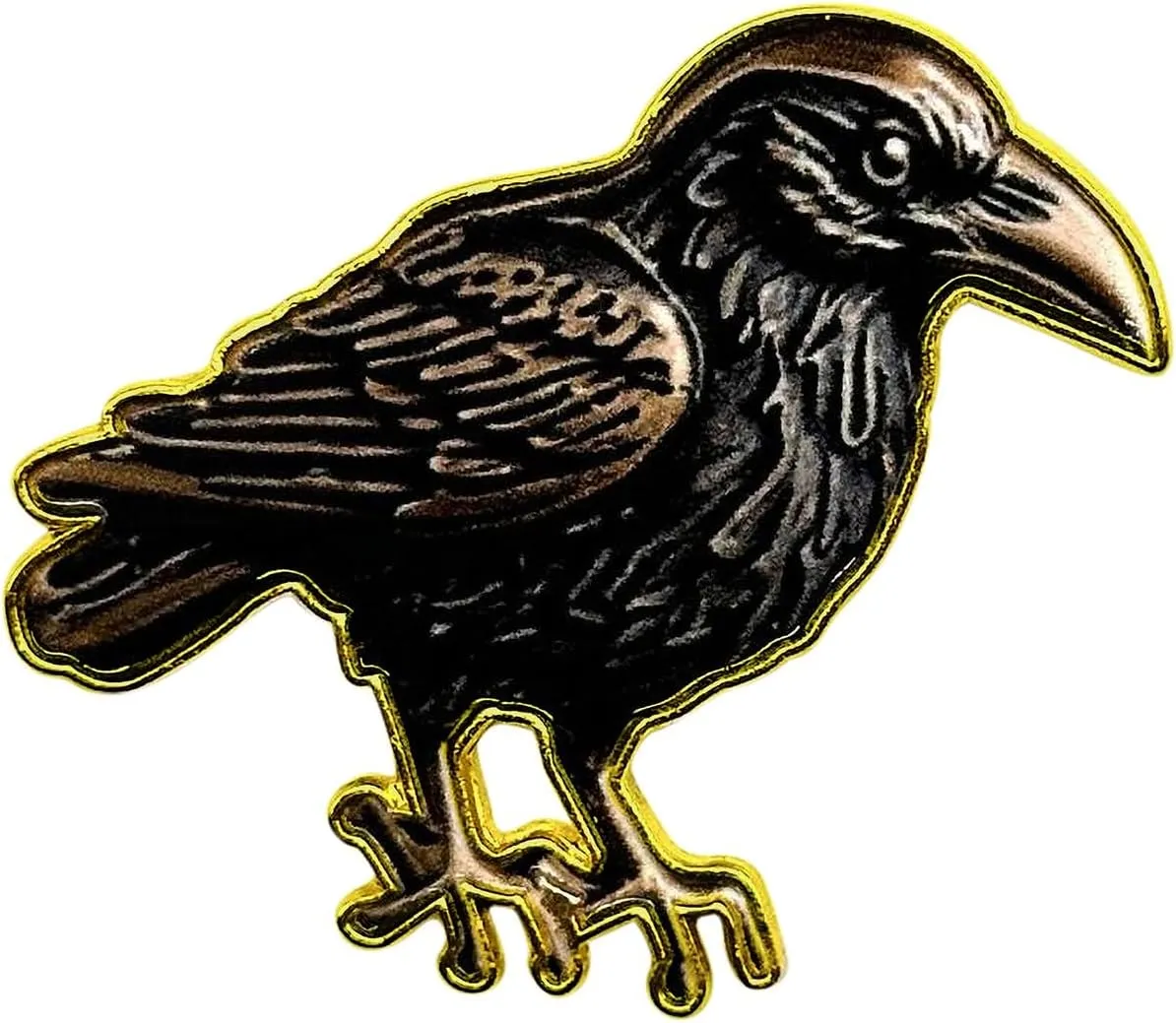 1.5"" Raven Enamel Lapel Pin Jewelry | Raven Crow Gothic Goth Halloween Horror Aesthetic Brooches Pins for Backpacks Women Men | Crow Brooch Pin Button Buttons