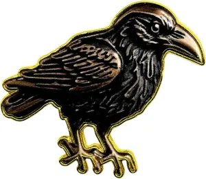 1.5"" Raven Enamel Lapel Pin Jewelry | Raven Crow Gothic Goth Halloween Horror Aesthetic Brooches Pins for Backpacks Women Men | Crow Brooch Pin Button Buttons