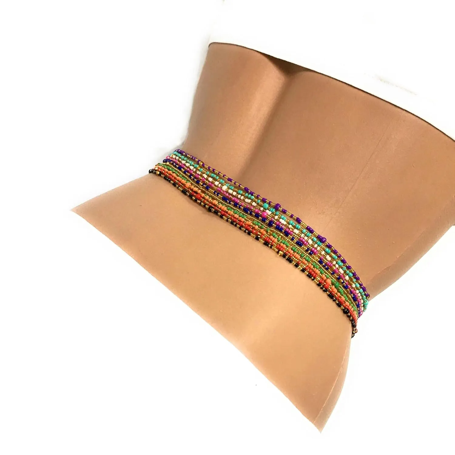 2 Piece Waist Beads Set, Belly bead, Choose Color Waist Bead. African Waist Beads, Body Chain, Beaded Belly Chain, Waist chain, Stretchy Elastic String, Summer Jewelry, Bikini Jewelry