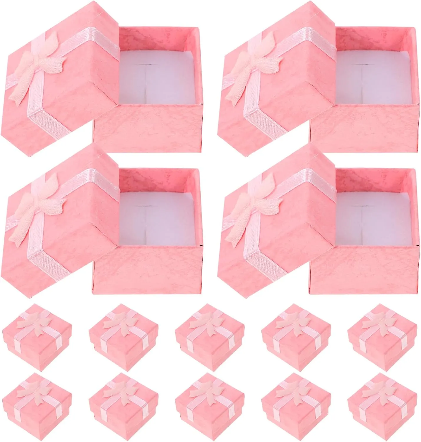 24pcs Pink Jewelry Gift Boxes for Earrings, Bracelets, Necklaces - Elegant Cardboard Storage Organizer for Weddings, Birthdays, Baby Showers, and Special Occasions