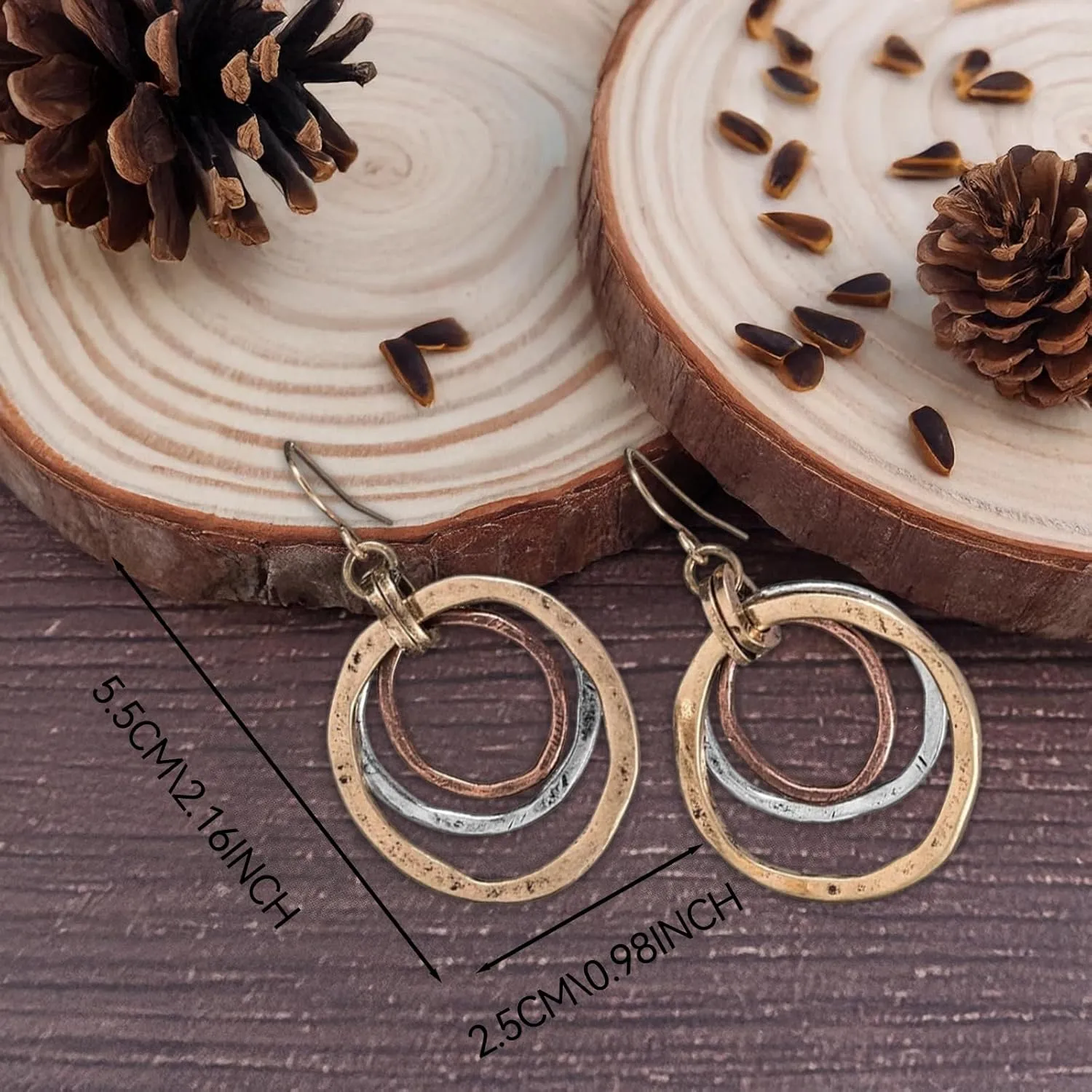 3 Pcs Western Jewelry for Women,Boho Jewelry Sets for Women Boho Pendant Long Choker Necklace Dangle Drop Earrings and Faux Leather Layered Bracelet for Women Gift
