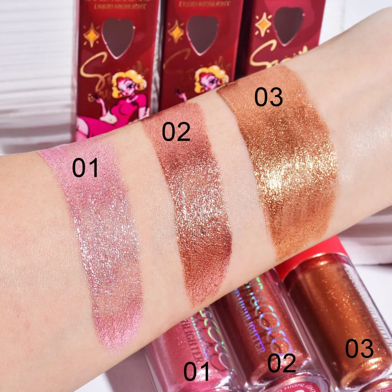 3pcs Kevin & Coco Sexy Liquid Highlighter Most Radiant & Colorful Liquid Highlighters