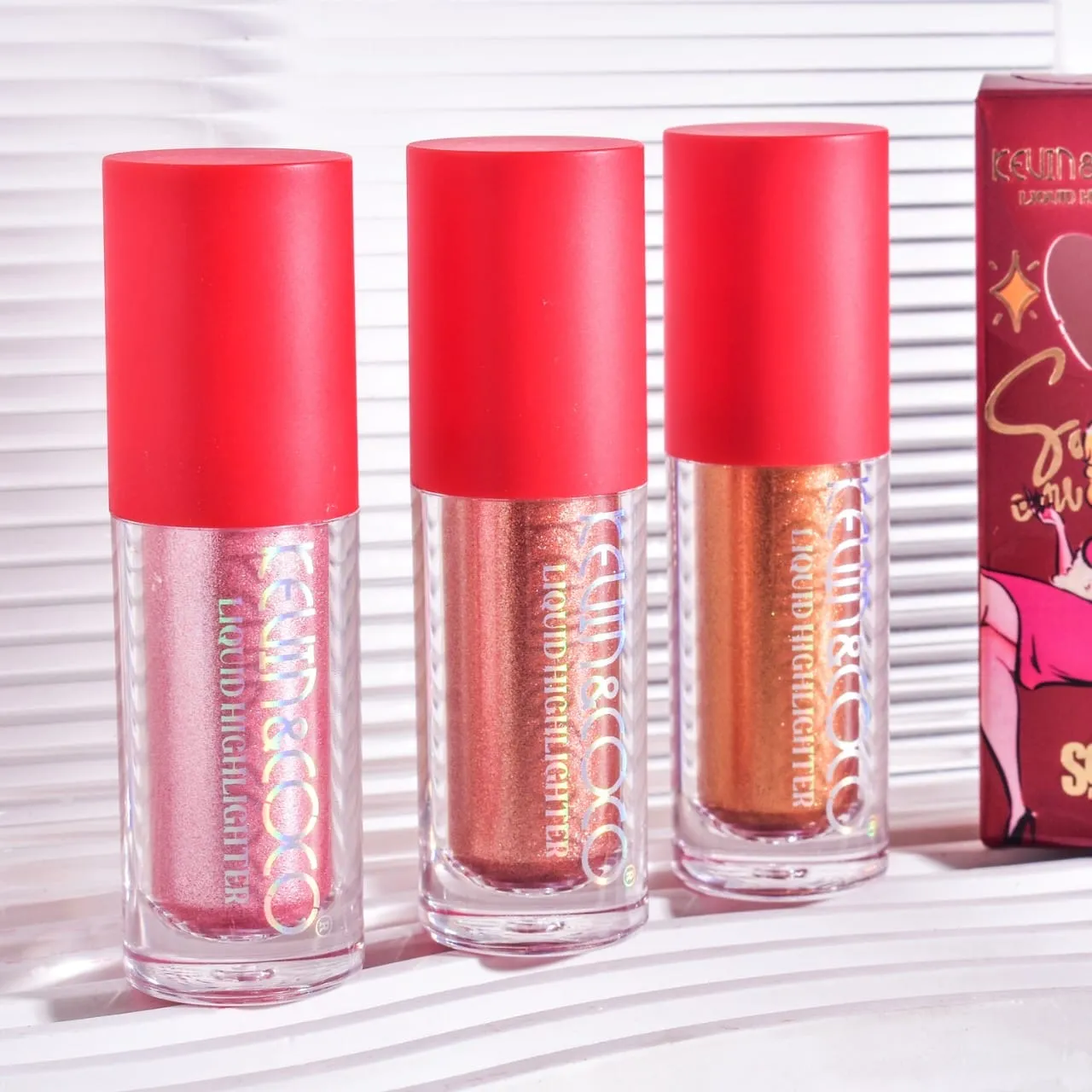 3pcs Kevin & Coco Sexy Liquid Highlighter Most Radiant & Colorful Liquid Highlighters