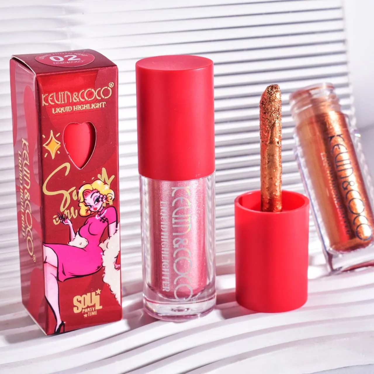 3pcs Kevin & Coco Sexy Liquid Highlighter Most Radiant & Colorful Liquid Highlighters