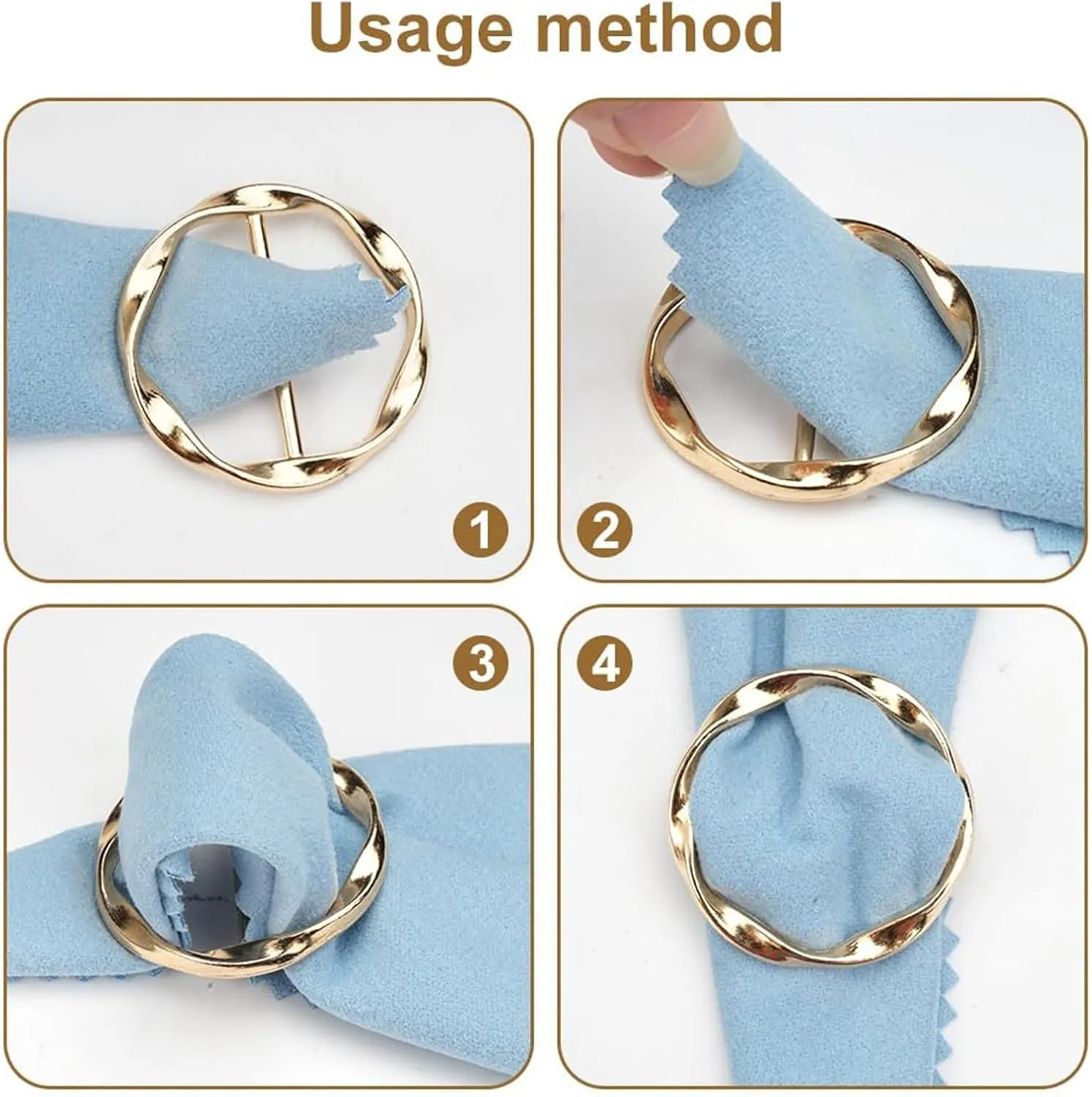 4PCS scarf ring clip for Women Pearl scarf ring clip T-shirt Tie clip Shirt tie clip Fashion metal scarf ring clip with clothing accessories Jewelry