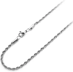 555Jewelry Stainless Steel Hypoallergenic Twisted Singapore Rope Chain Necklace