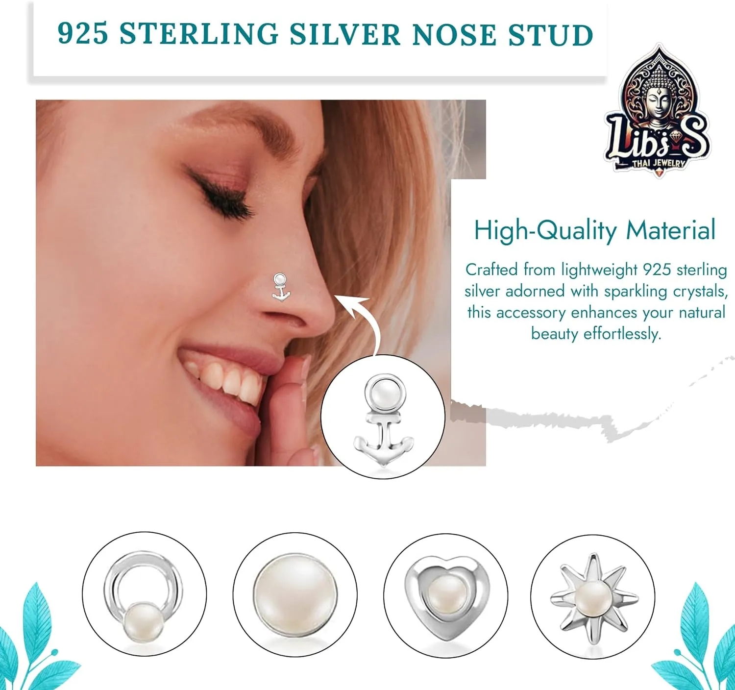 925 Sterling Silver Nose Hoops - Lightweight, Nickel & Lead-Free Piercing Rings - Stylish & Cute Jewelry for Women