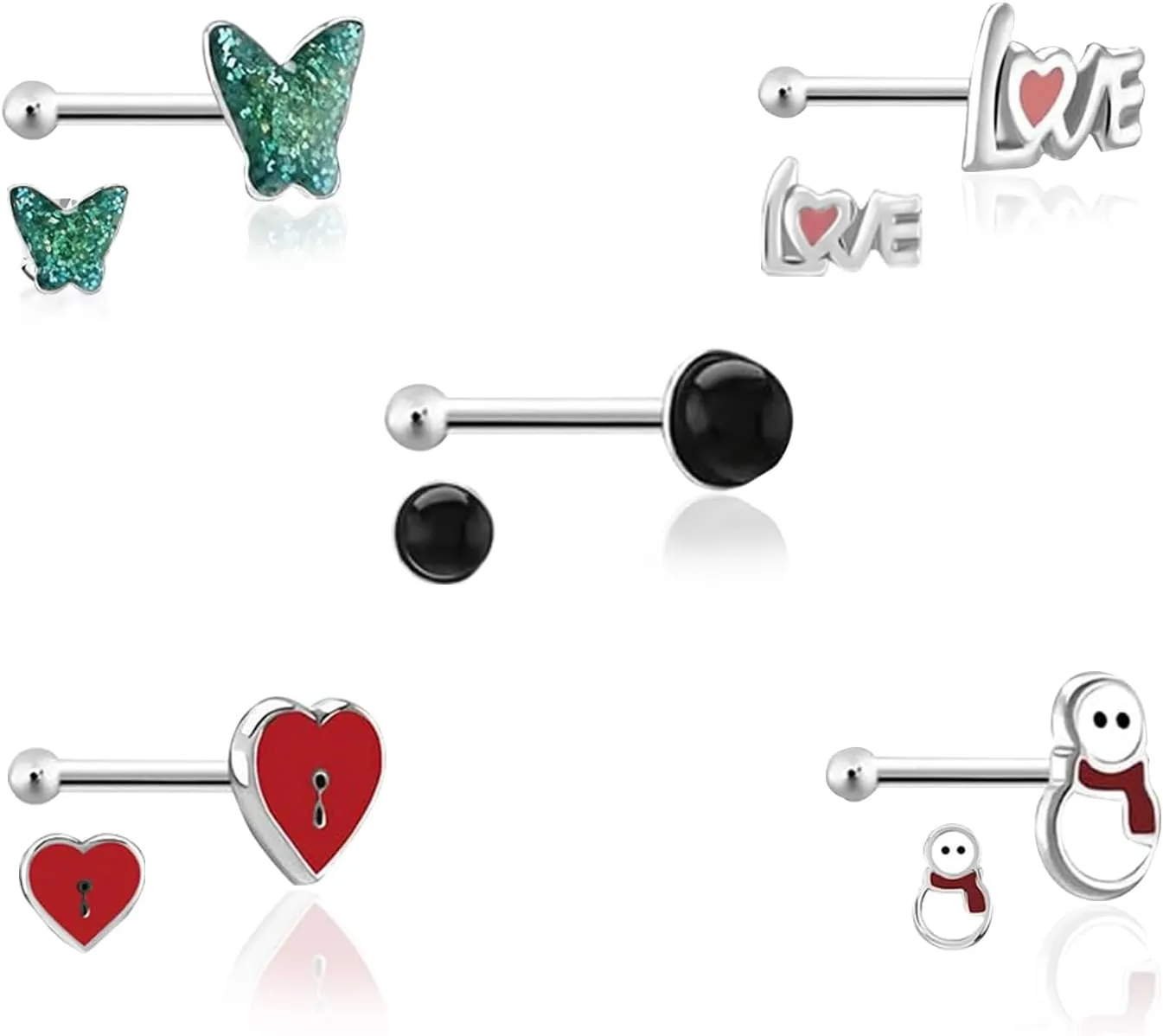 925 Sterling Silver Nose Hoops - Lightweight, Nickel & Lead-Free Piercing Rings - Stylish & Cute Jewelry for Women