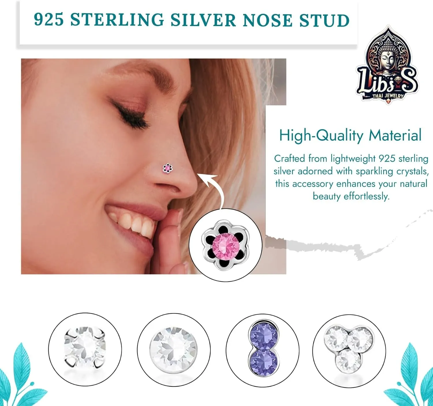 925 Sterling Silver Nose Hoops - Lightweight, Nickel & Lead-Free Piercing Rings - Stylish & Cute Jewelry for Women