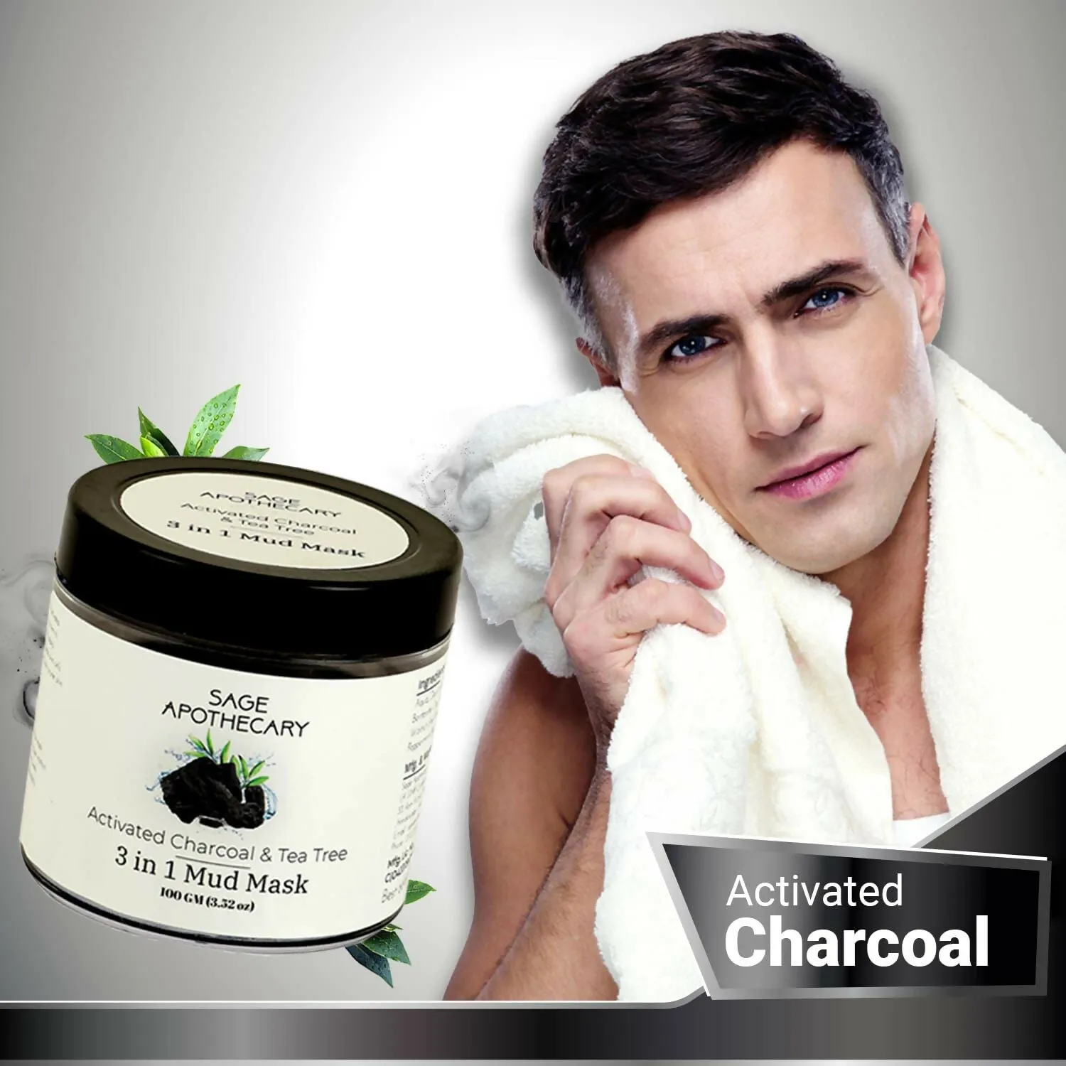 Activated Charcoal & Tea Tree 3-in-1 Mud Mask (100GM)