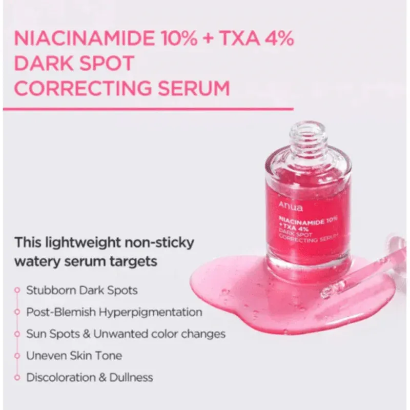 Anua Niacinamide 10 Percent and TXA 4 Percent Dark Spot Correcting Serum - 30ml