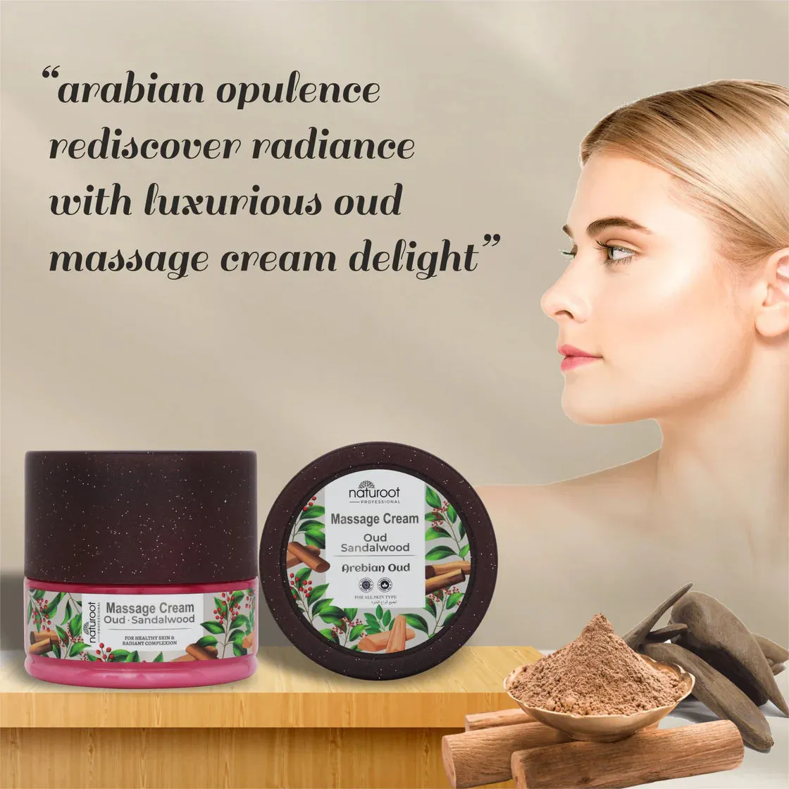 Arebian Oud Massage Cream with Scrub, Gel and Mask