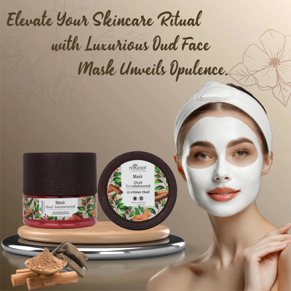 Arebian Oud Massage Cream with Scrub, Gel and Mask
