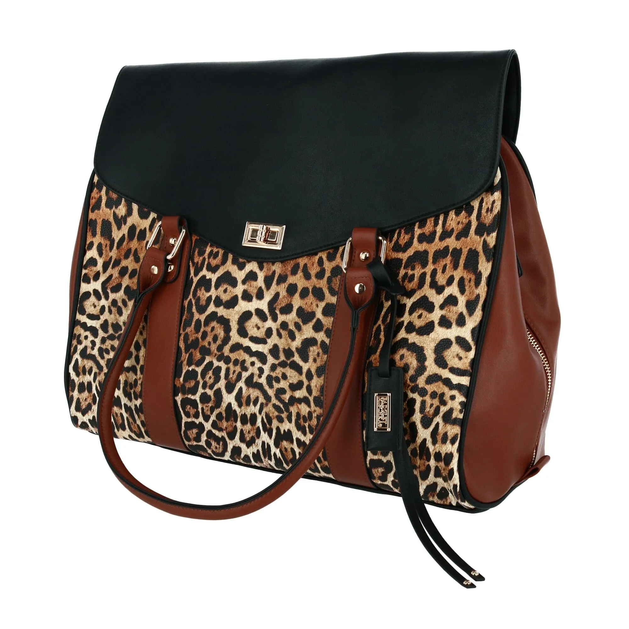 Badgley Mischka Leopard Weekender Tote Travel Bag