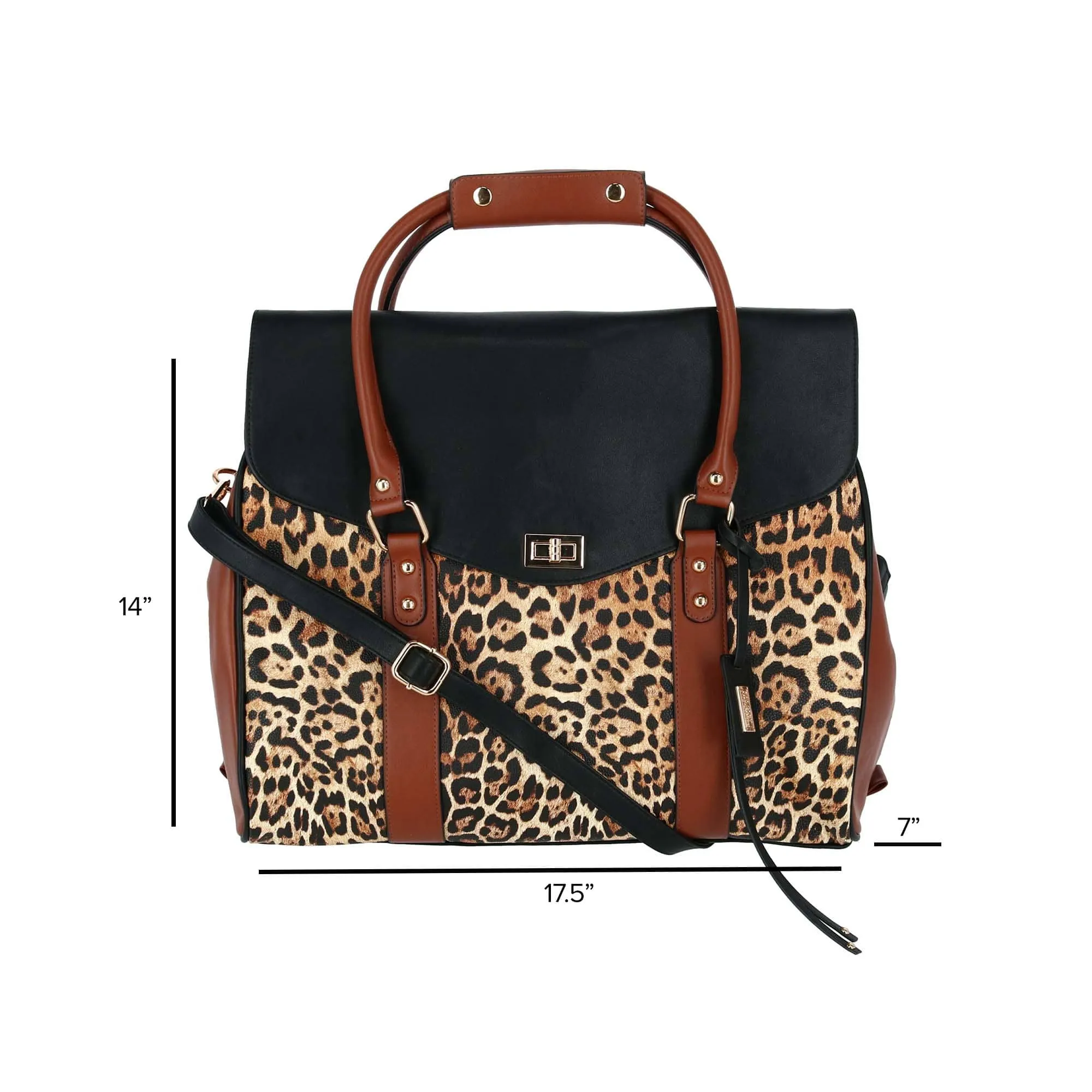 Badgley Mischka Leopard Weekender Tote Travel Bag