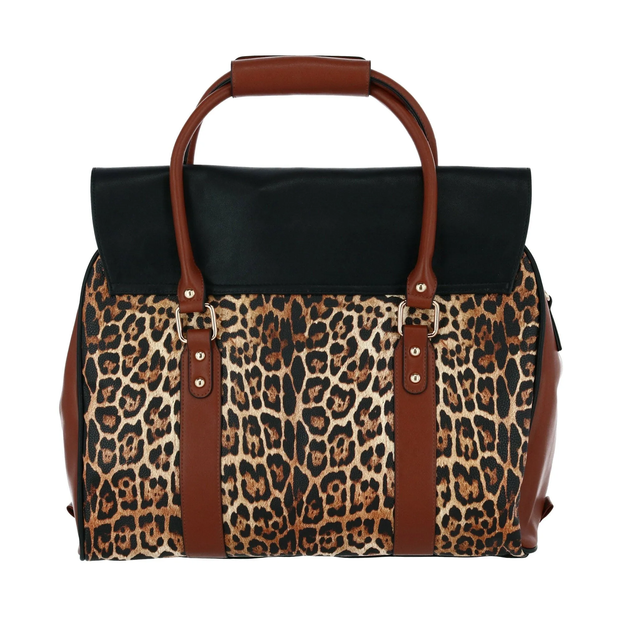 Badgley Mischka Leopard Weekender Tote Travel Bag