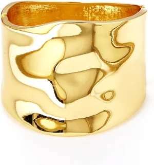 Bangle Bracelets for Women | 14K Gold Plated Trendy Wide Bracelets | Hinged Arm Cuff Bangles Chunky Bracelet for Women