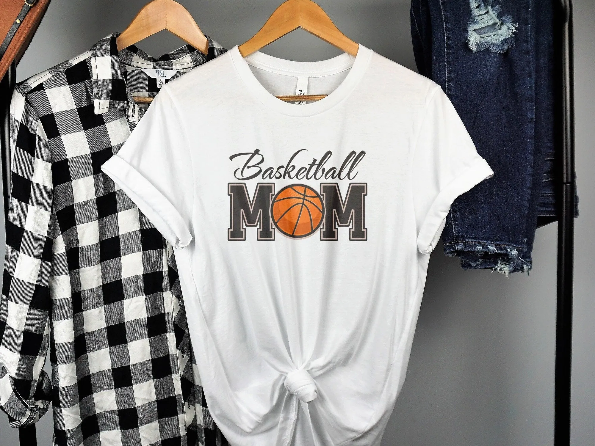 Basketball Mom T-Shirt, Sports Parent Supportive Tee, Casual Game Day Apparel, Mother's Hoops Fan Gift, Mother's Tank Top, Game Sweatshirt