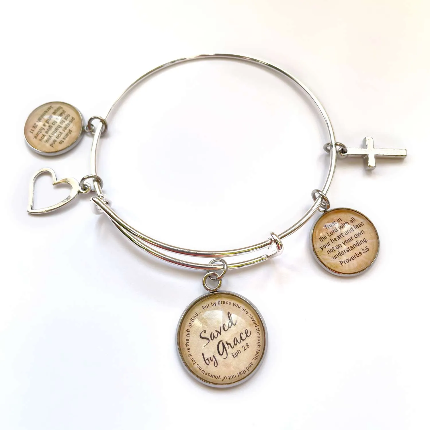 Be Still & Know Psalm 46:10 Scripture Charms for Jewelry Making, 20mm, Silver, Gold