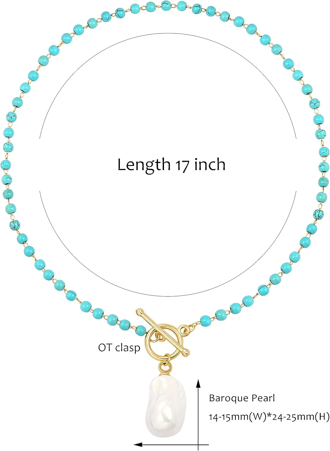Beaded Choker Necklaces for Women Girls Natural Turquoise Fluorite Malachite Stone Bohemian Beaded Choker Jewelry
