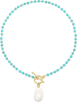 Beaded Choker Necklaces for Women Girls Natural Turquoise Fluorite Malachite Stone Bohemian Beaded Choker Jewelry