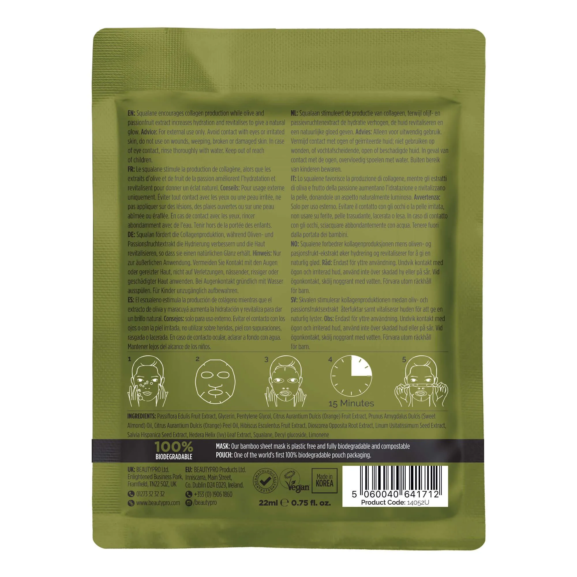 BeautyPro SQUALANE Nourishing Facial Sheet Mask