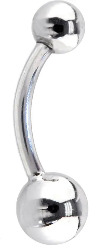 Body Candy Solid 14k White Gold Classic Belly Button Ring