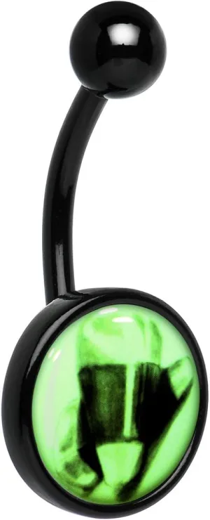 Body Candy Unisex Adult Black Classic Candy Corn Glow in the Dark Belly Button Ring