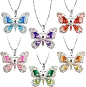Bohemian Necklace, Colorful Alloy Rhinestone with Long Necklace Chain Fashion Enamel Jewelry Boho Pendant Necklace for Girls Women