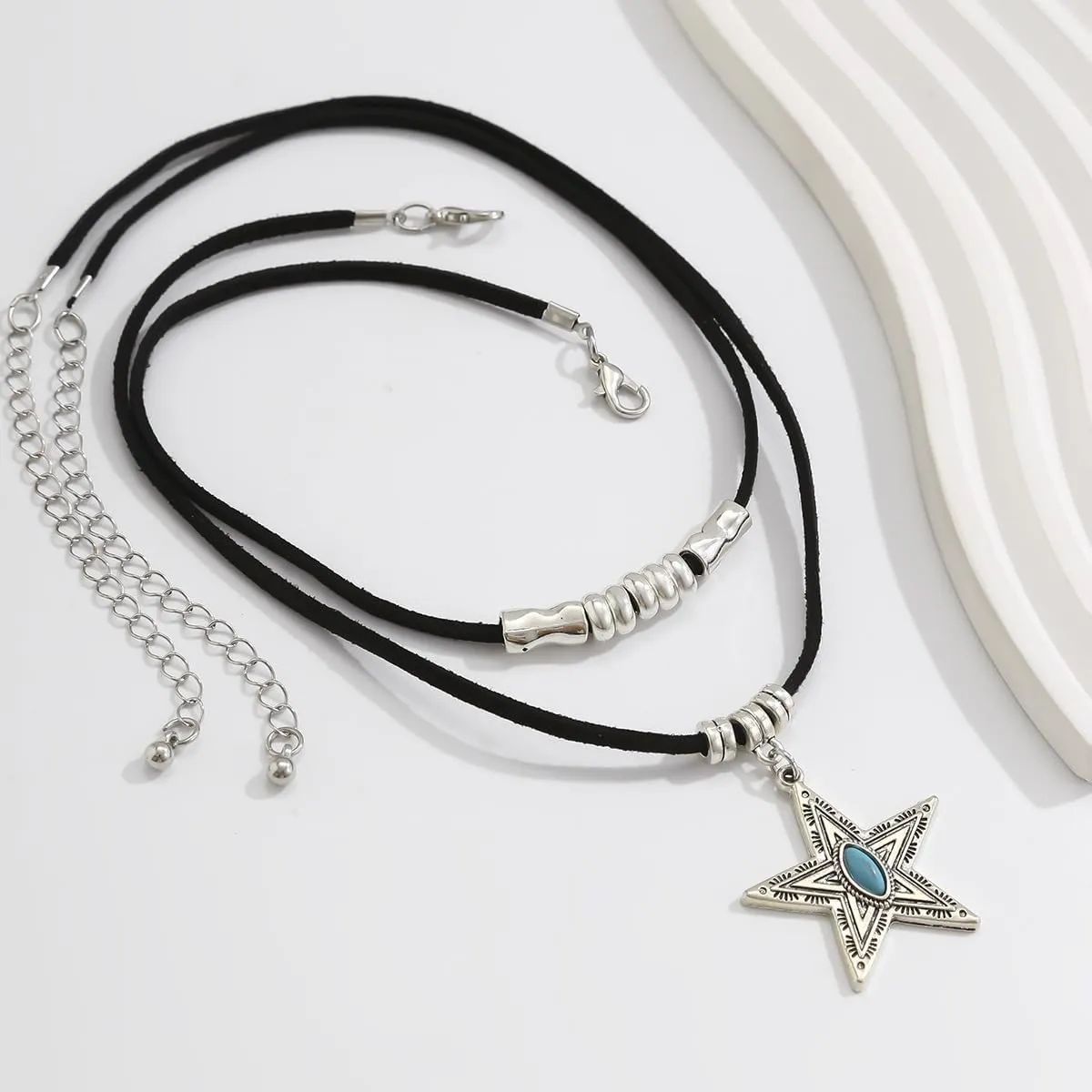 Boho Necklaces for Women - Country Cowgirl & Bohemian Jewelry - Turquoise Western Choker & Vintage Leather Cowboy Hat Necklace