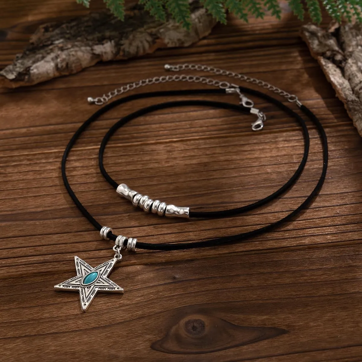 Boho Necklaces for Women - Country Cowgirl & Bohemian Jewelry - Turquoise Western Choker & Vintage Leather Cowboy Hat Necklace