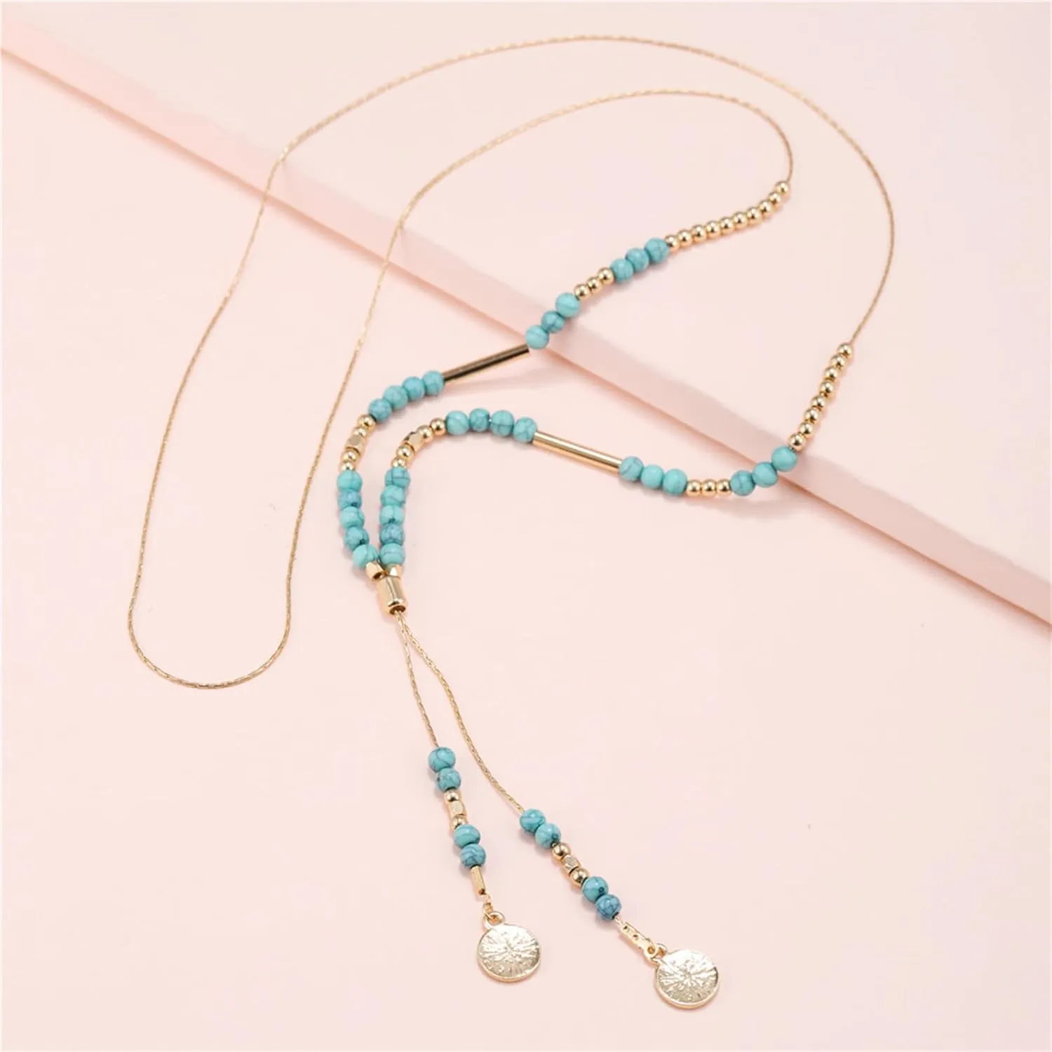 Boho Necklaces for Women - Trendy Western Turquoise Layered Leather Necklace - Beaded Jewelry for Country Concert Rodeo Outfit