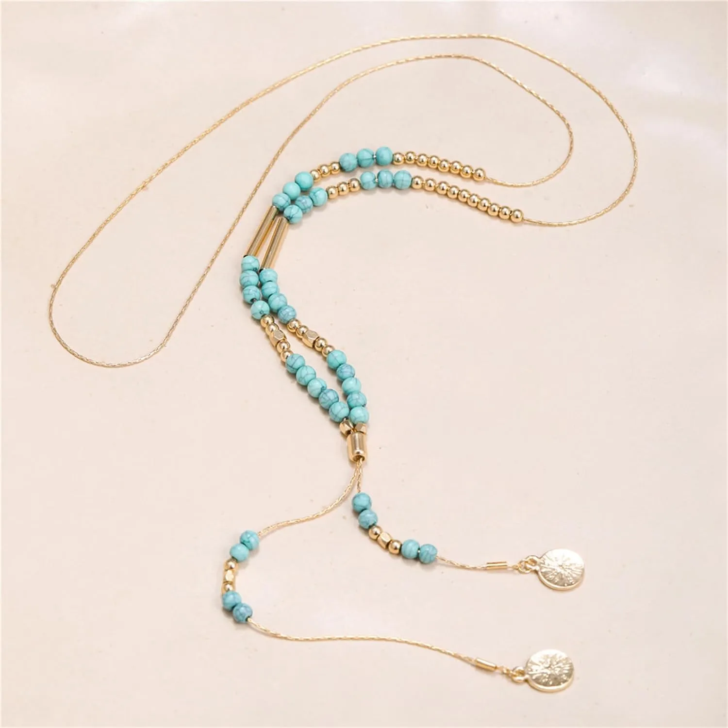 Boho Necklaces for Women - Trendy Western Turquoise Layered Leather Necklace - Beaded Jewelry for Country Concert Rodeo Outfit