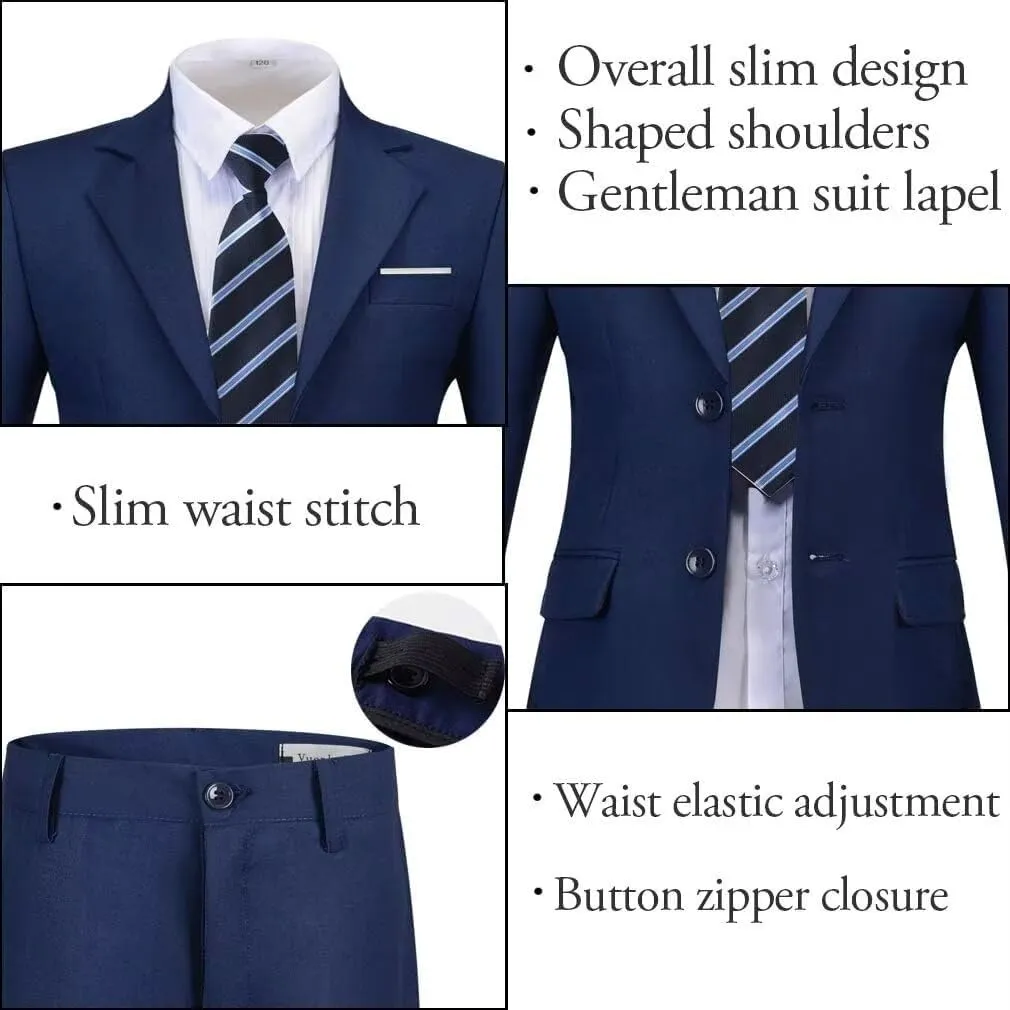 Boys Formal Suit Set Complete Outfit Slim Fit Tuxedo for Boy