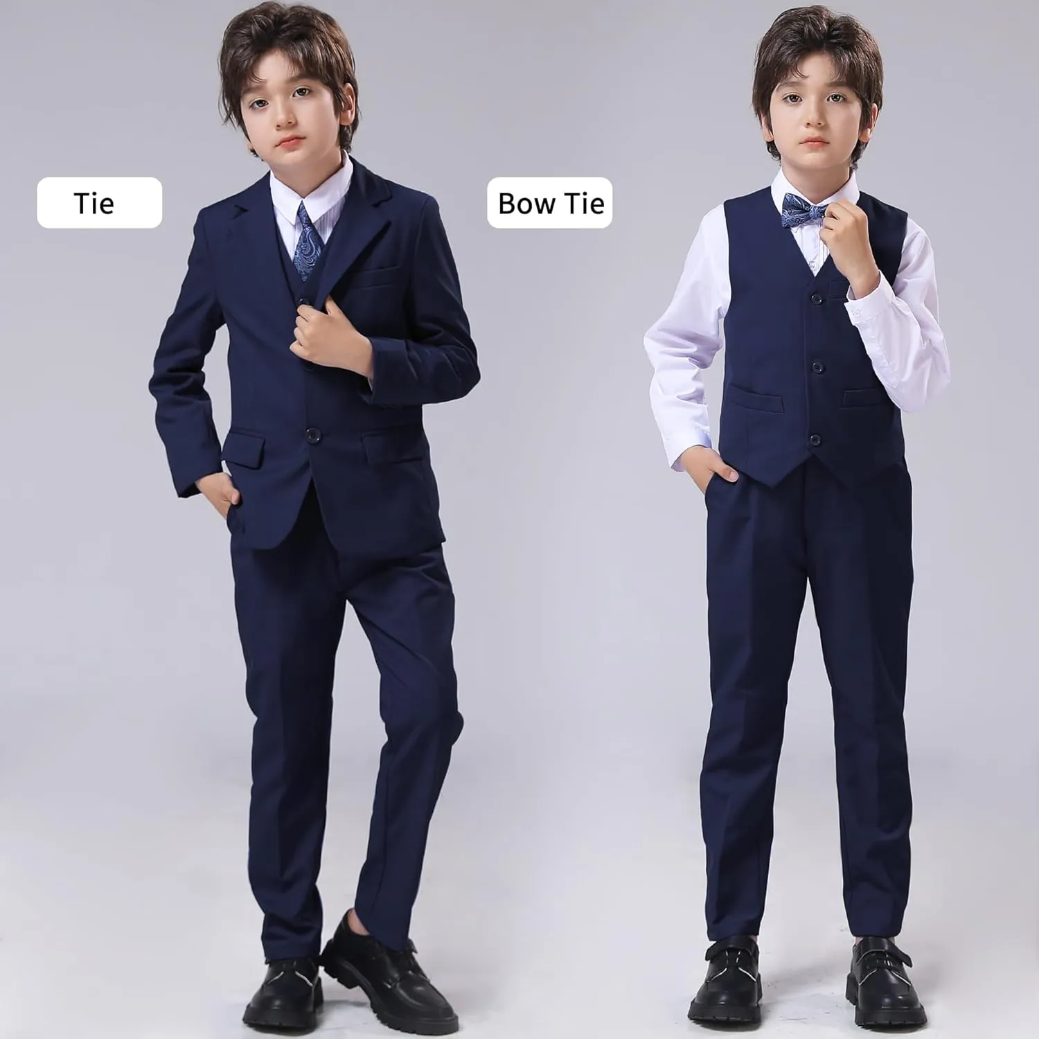 Boys Suit for Kids 6 Pieces Formal Dresswear Set Teen Boys Tuxedo Suits for Wedding Graduation