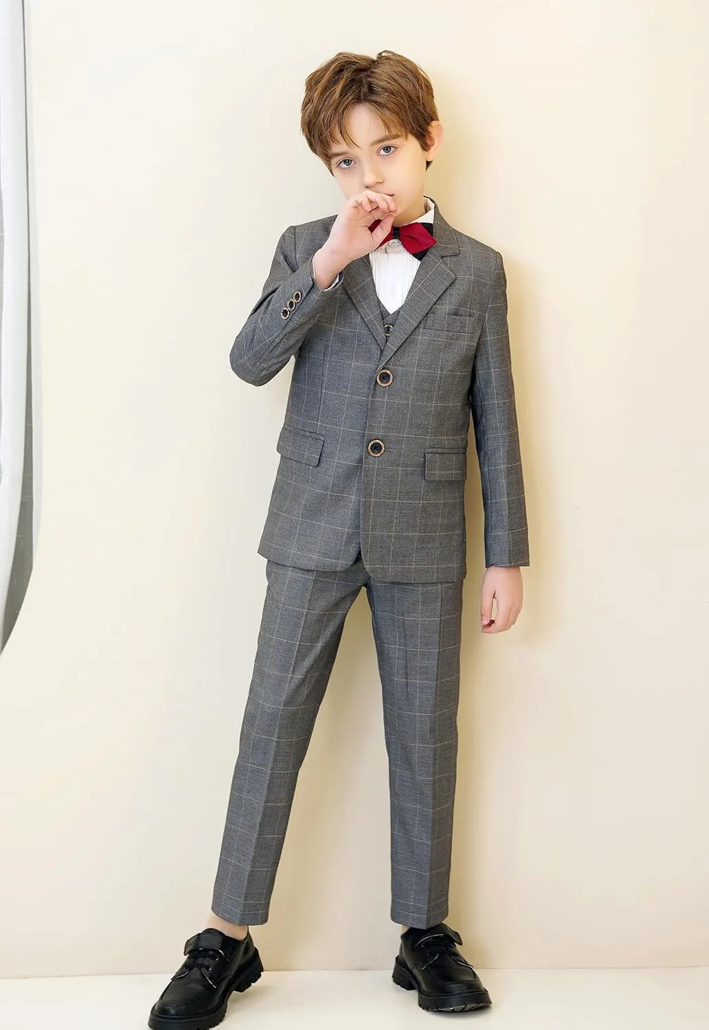 Boys Suits 3 Piece Slim Fit Suit Set Dresswear Ring Bearer Outfit for Boy