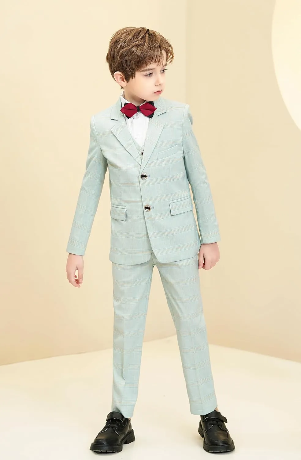 Boys Suits 3 Piece Slim Fit Suit Set Dresswear Ring Bearer Outfit for Boy