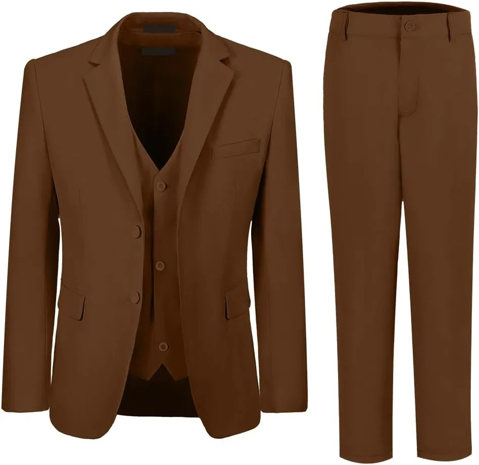 Boys Suits 3 Piece Slim Fit Suit Set Dresswear Ring Bearer Outfit for Boy