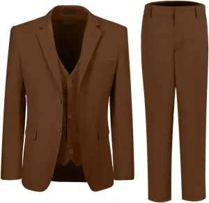 Boys Suits 3 Piece Slim Fit Suit Set Dresswear Ring Bearer Outfit for Boy