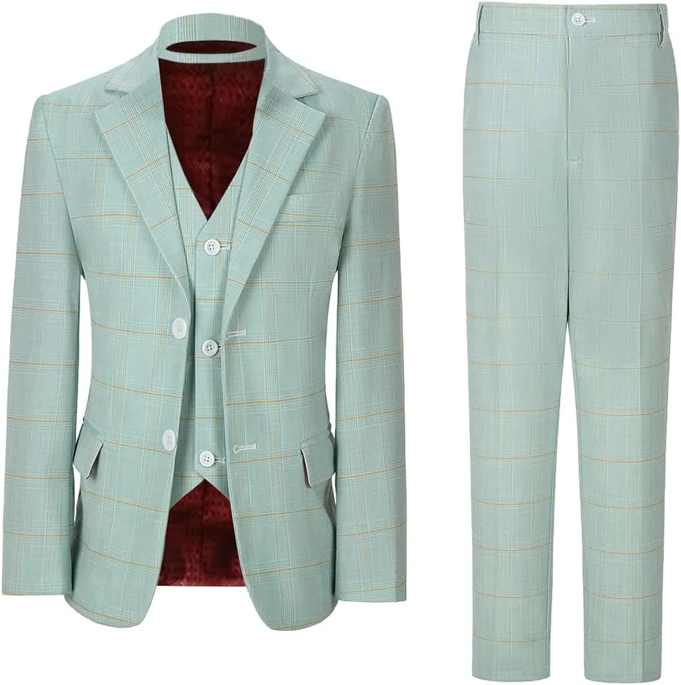 Boys Suits 3 Piece Slim Fit Suit Set Dresswear Ring Bearer Outfit for Boy