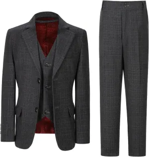 Boys Suits 3 Piece Slim Fit Suit Set Dresswear Ring Bearer Outfit for Boy
