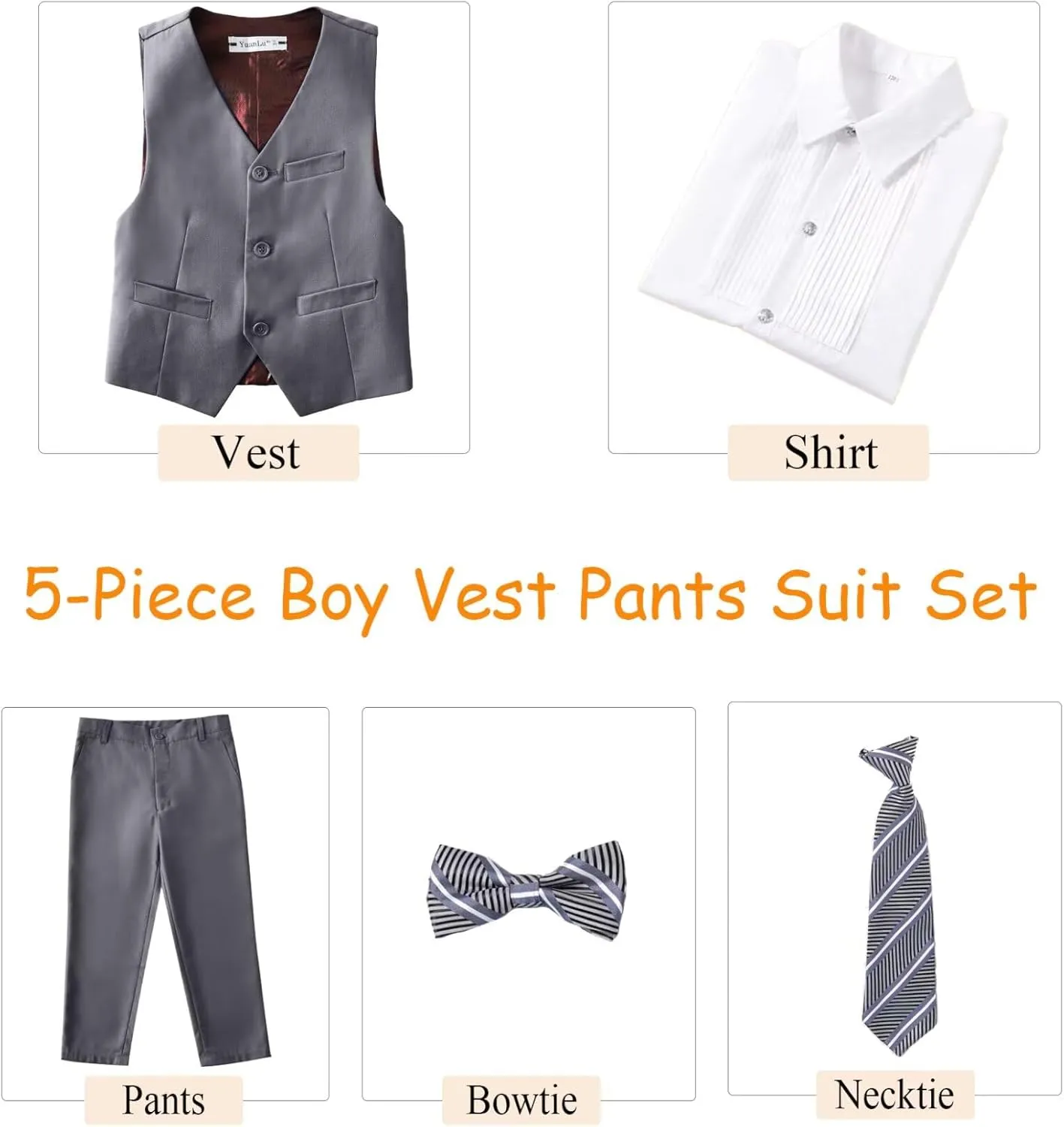 Boys Suits Slim Fit Toddler Tuxedo Suit Set for Teen Boys Communion Dress Clothes Kids Wedding Ring Bearer Outfit