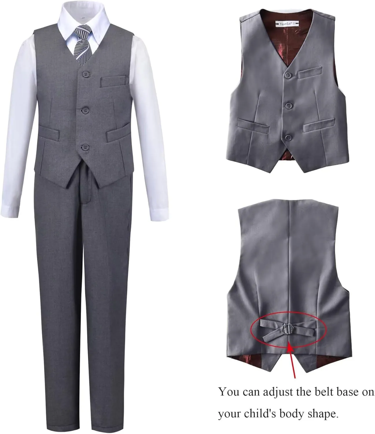 Boys Suits Slim Fit Toddler Tuxedo Suit Set for Teen Boys Communion Dress Clothes Kids Wedding Ring Bearer Outfit