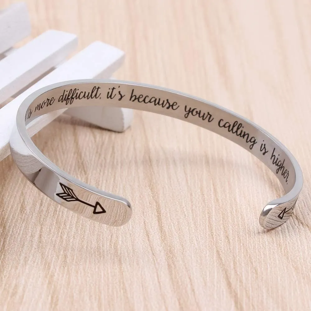 Btysun Inspirational Cuff Bracelet Bangle for Women Teen Girls - Birthday Jewelry Quotes - Friend Gift for Her Mom