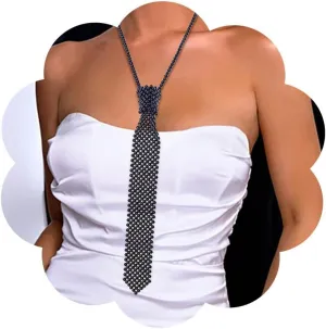 CanB White Pearls Neck Tie Handmade Weaving Ladies Shirt Necklace Neck Tie Beaded Tie Necklace Party Jewelry Accessories for Women