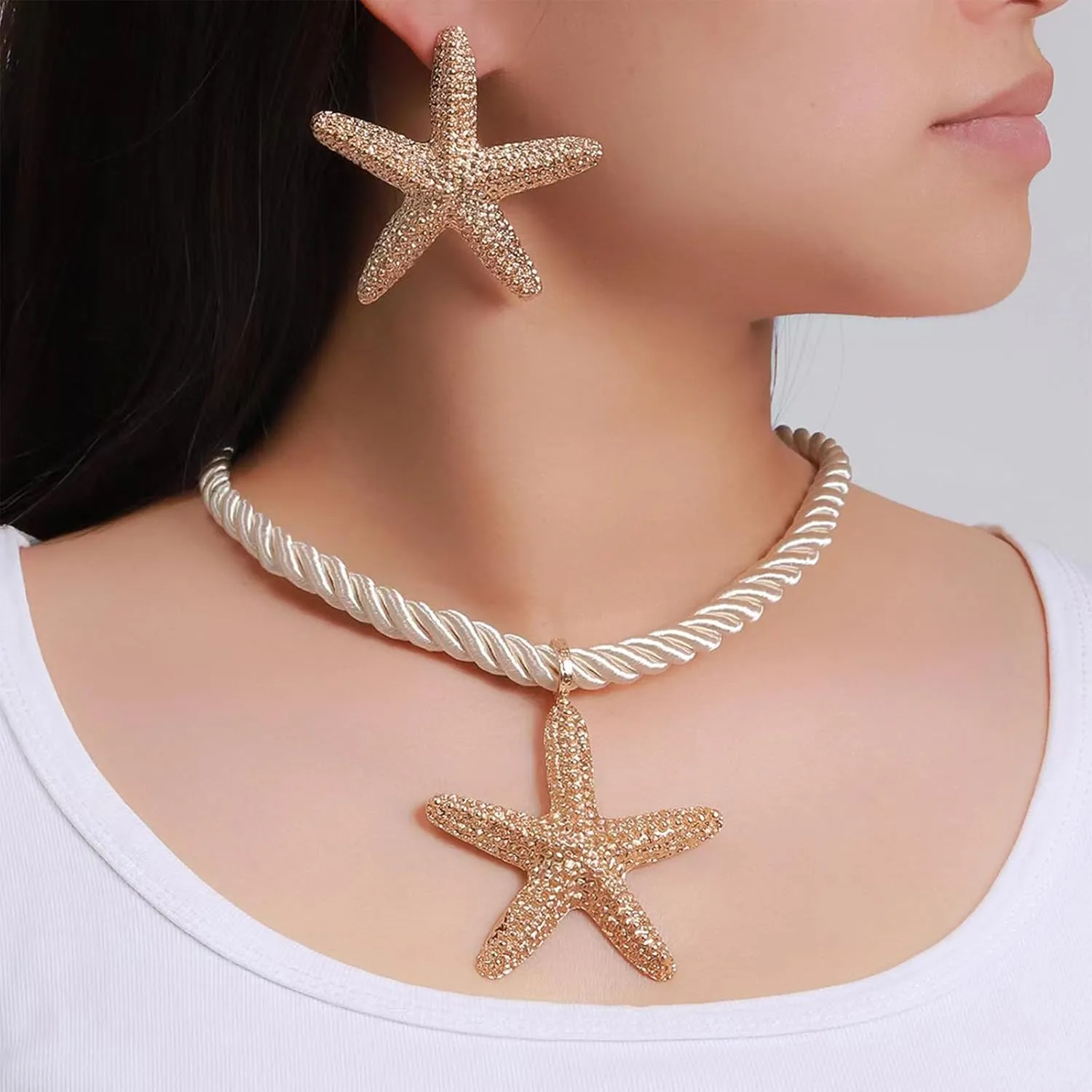 choice of all Beach Starfish Seashell Necklace Adjustable Chain Lightweight Jewelry for Women Summer Vacation Beach Vacation Essentials