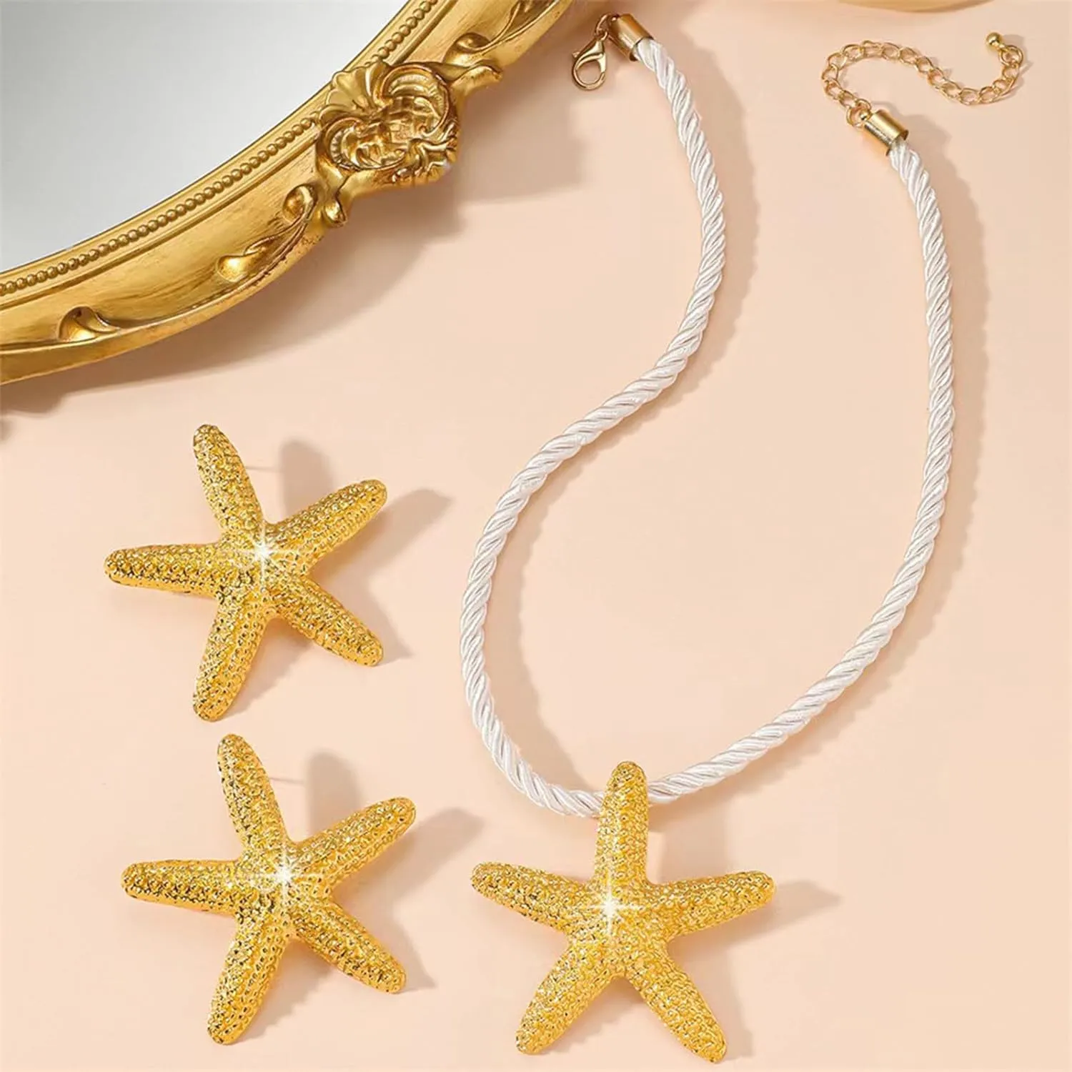 choice of all Beach Starfish Seashell Necklace Adjustable Chain Lightweight Jewelry for Women Summer Vacation Beach Vacation Essentials