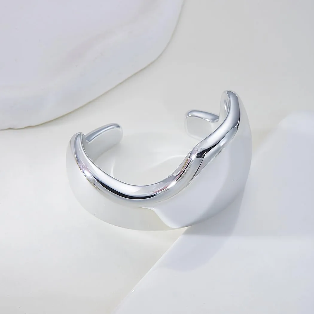 Chunky Acrylic Bangle Bracelets for Women Acrylic Cuff Bangle Bold Statement Bracelet Trendy Wide Wrist Cuff Bracelets Irregular Opening Bracelet Dainty Jewelry Gift